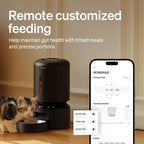 POPO Automatic Cat Feeder, 5G WiFi Pet Feeder with Freshness Preservation, Timed Cat Feeders for Dry Food, Up to 48 Portions 10 Meals Per Day, Granary Pet Feeder for Cat/Dog