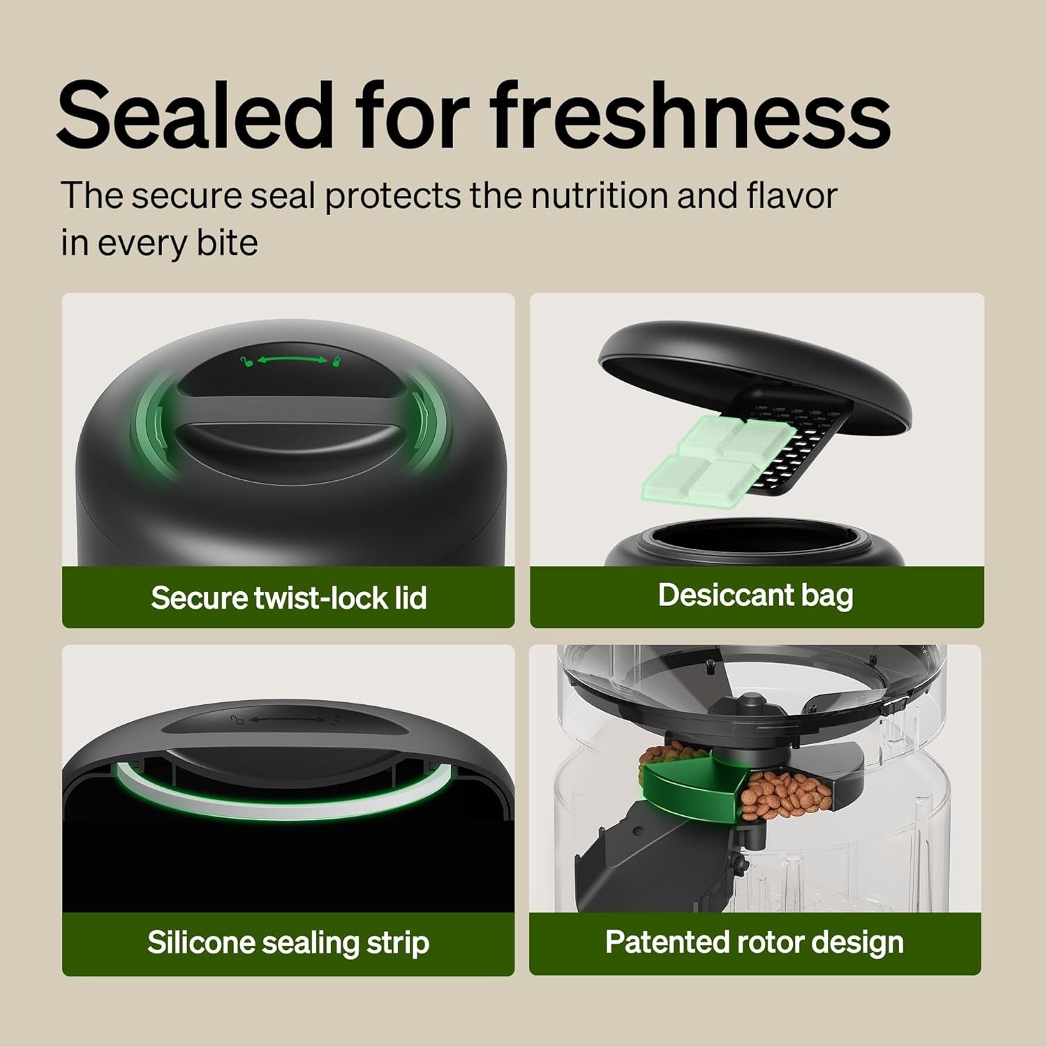 POPO Automatic Cat Feeder, 5G WiFi Pet Feeder with Freshness Preservation, Timed Cat Feeders for Dry Food, Up to 48 Portions 10 Meals Per Day, Granary Pet Feeder for Cat/Dog