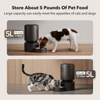 POPO Automatic Cat Feeder, 5G WiFi Pet Feeder with Freshness Preservation, Timed Cat Feeders for Dry Food, Up to 48 Portions 10 Meals Per Day, Granary Pet Feeder for Cat/Dog