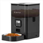 POPO Cat Dry Food Dispenser with Timer, Automatic Cat Feeders with Desiccant Bag, Programmable Portion Size Control 4 Meals Per Day, 10s Voice Recorder